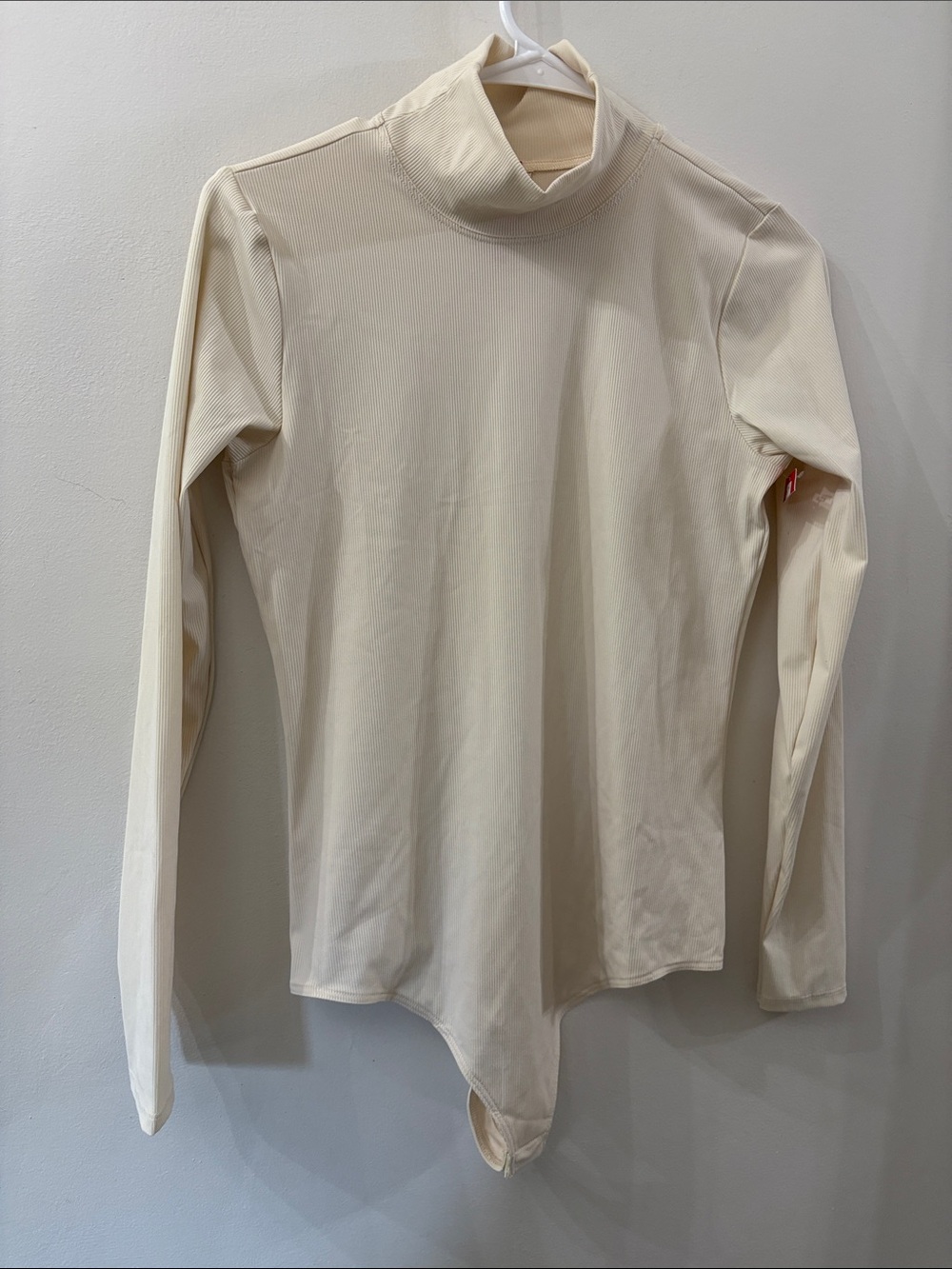 SPANX Cream Ribbed Mock Neck Bodysuit NWT - large